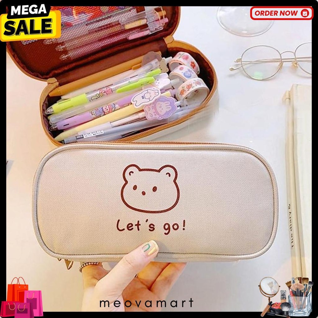 

[Miloli] Kotak Pensil Bear Cartoon Kanvas Minimalis Aesthetic Korean Style Stationery - F0204 Diskon Setengah Harga