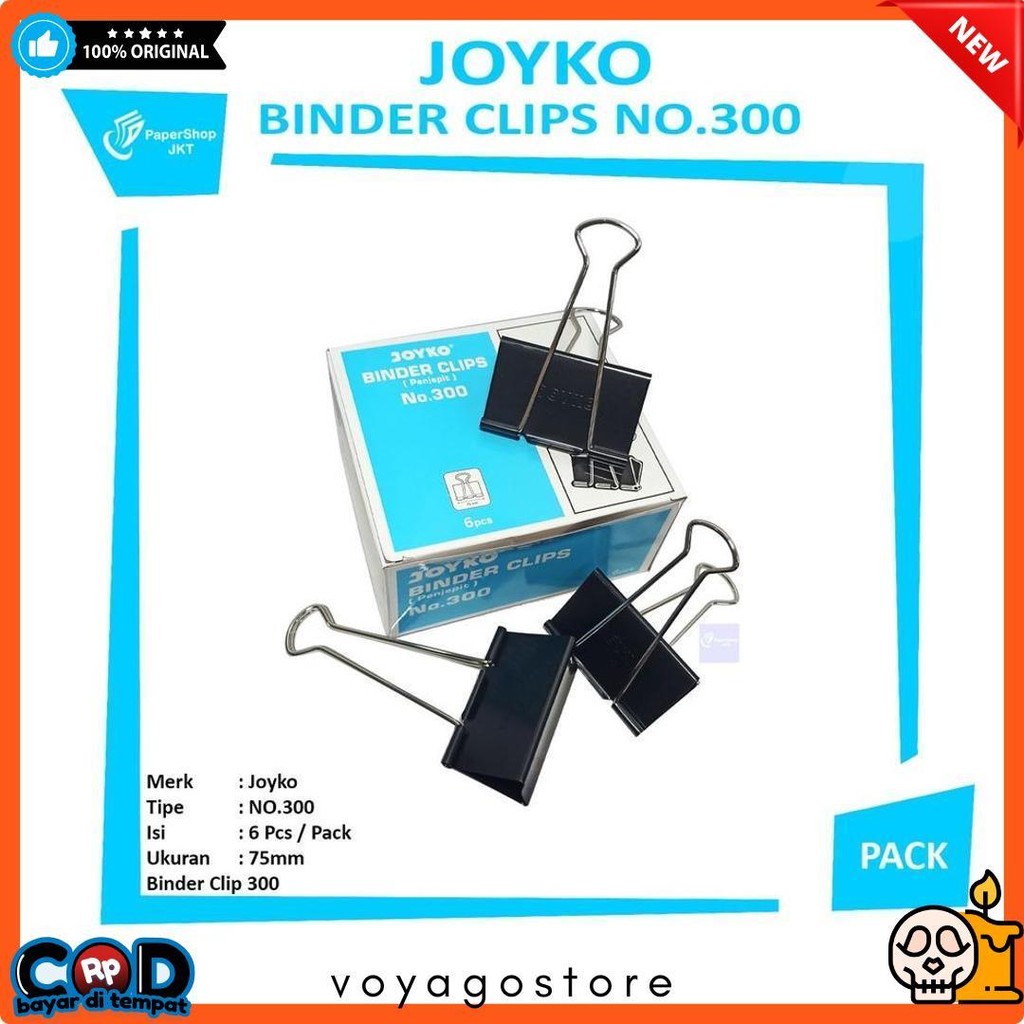 

Joyko - Binder Clip No.300 - Penjepit Kertas - Pack Diskon Setengah Harga