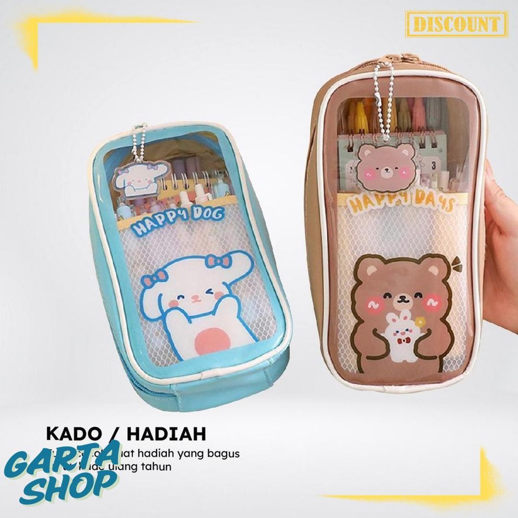 

Pencil Case Tempat Pensil Anak Transparan Motif Kartun Korean Style / Tempat Alat Tulis Perlengkapan Sekolah Multifungsi/TempatPulpen Bunda A61 Terlengkap Dan Termurah