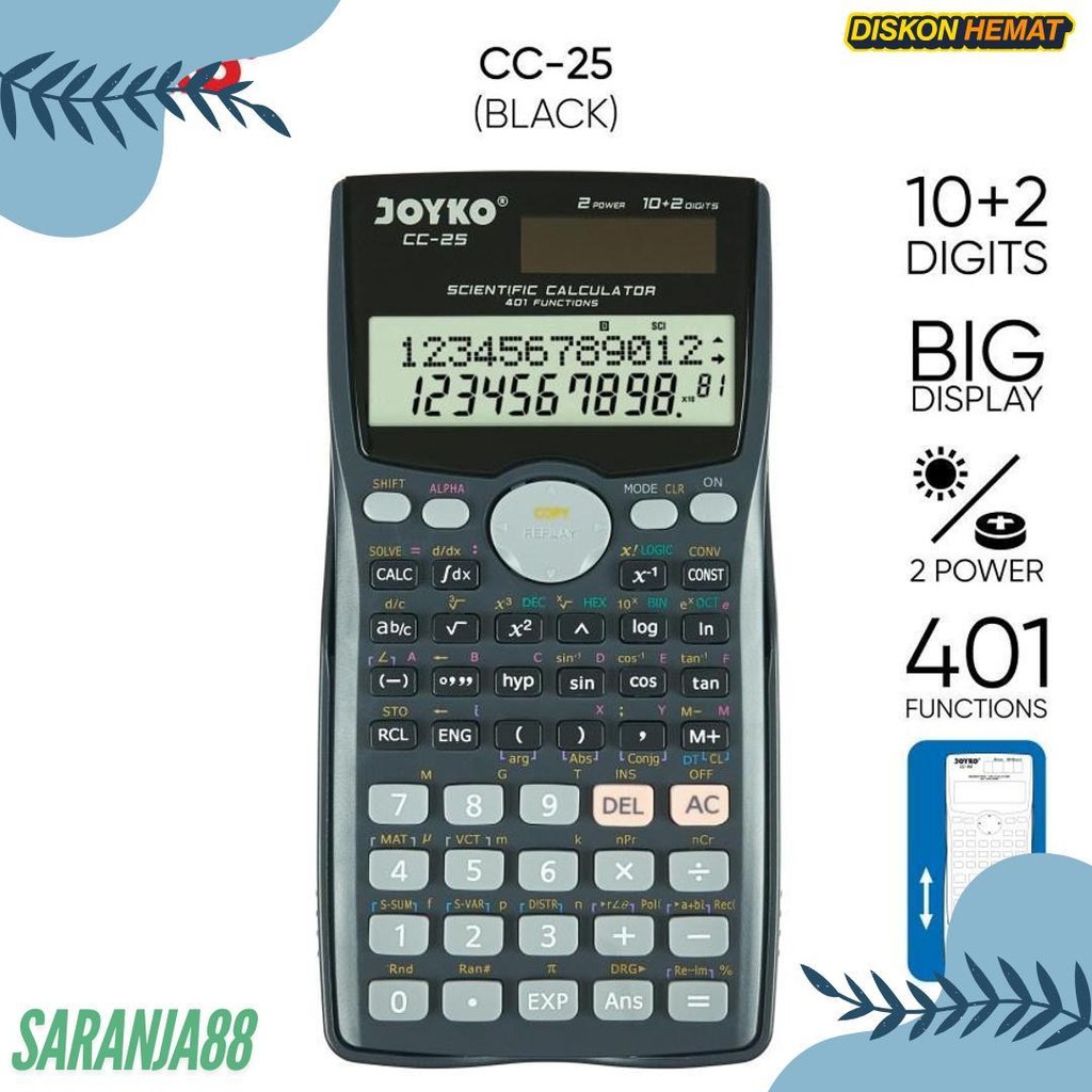 

Joyko Cc-25Co ~ Kalkulator Sekolah Scientific Calculator Color Cc25Co Kuliah Diskon Setengah Harga