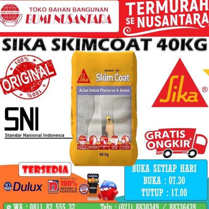 Promo SIKA SKIMCOAT 40KG SEMEN ACIAN SIKAWALL 181 SKIM COAT COD