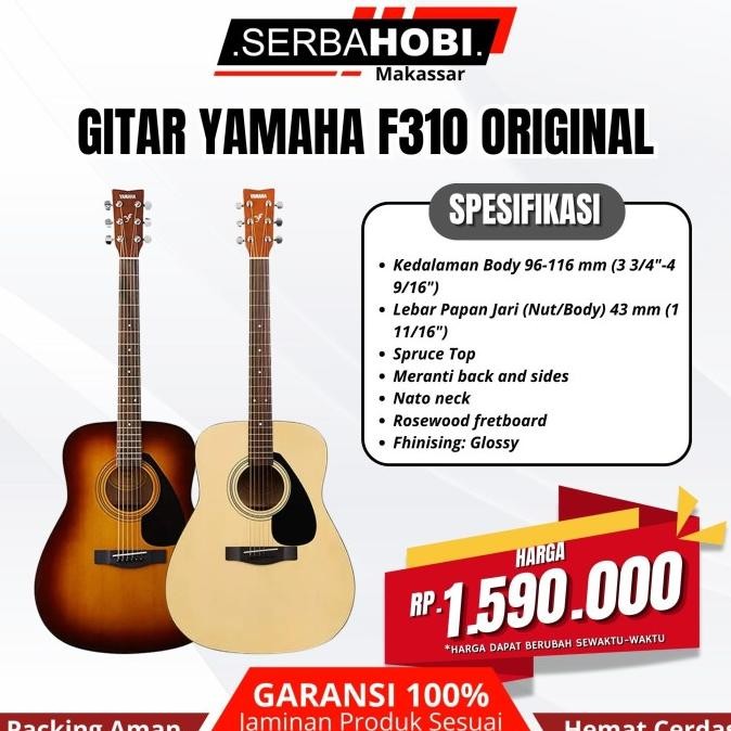 hanya disini] Gitar Akustik Yamaha F310 Original Body Jumbo Sound Mantap