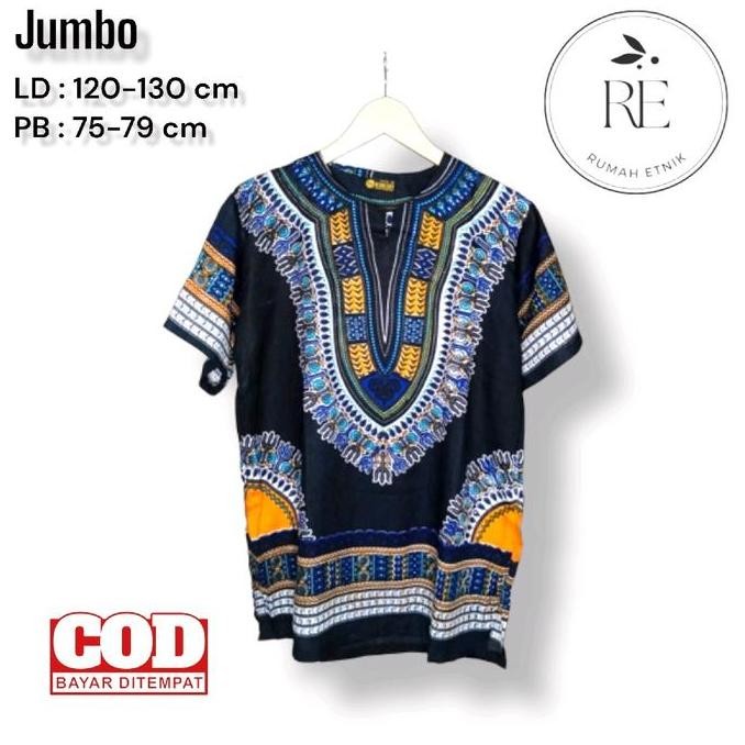 Sale Baju Kaos Dashiki Au/ Baju Santai Pria Wanita/ Baju Kaos Dashiki Jumbo