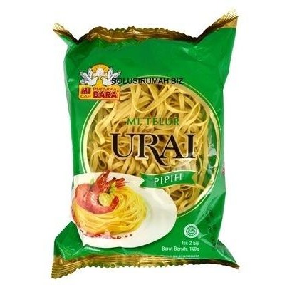 

=====] MIE TELUR URAI hijau BURUNG DARA MI pipih 140g bahan packing plastik