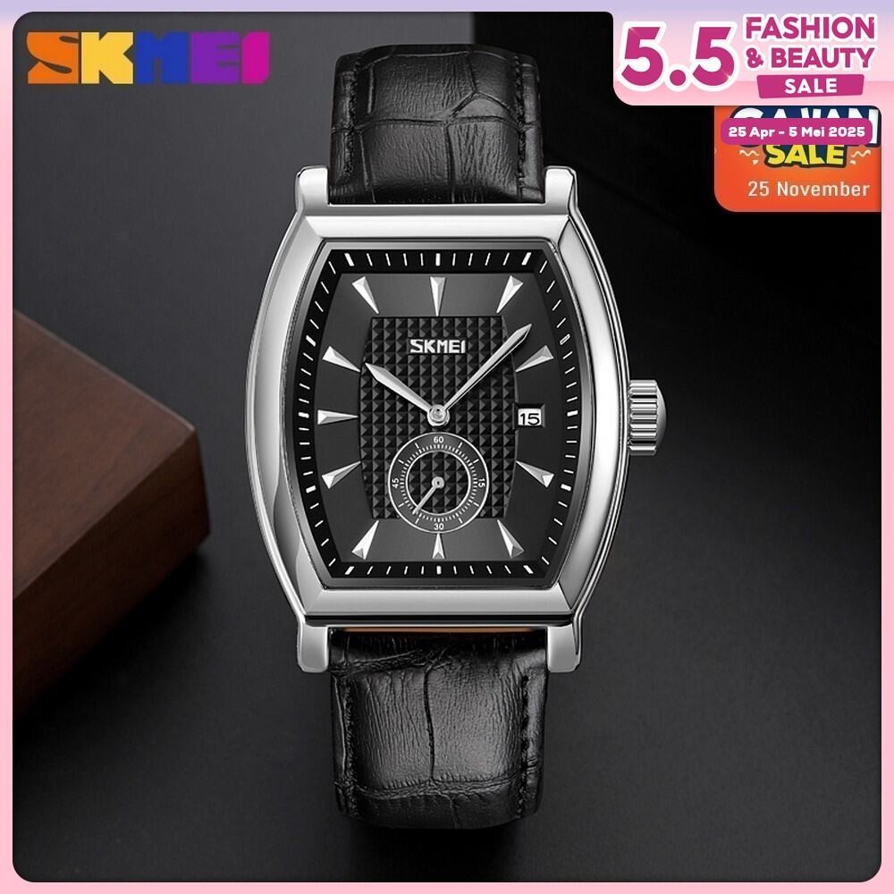 SKMEI 9306 Jam Tangan Pria Fashion Vintage Tali Kulit Original Old Money