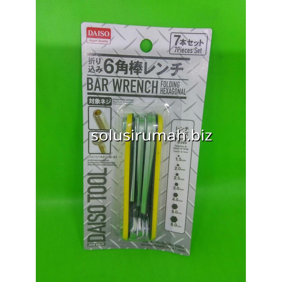 Produk Terbaik] KUNCI L SEGIENAM LIPAT SET BAR WRENCH FOLDING HEXAGONAL DAISO