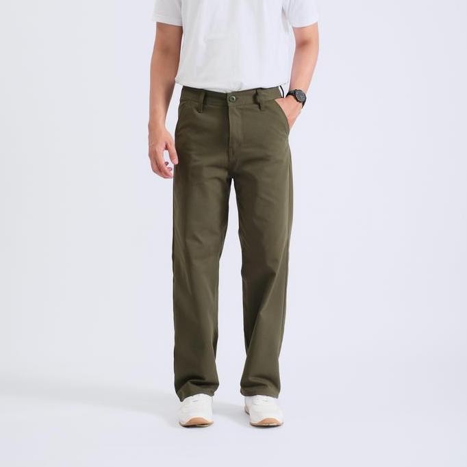 Sale Whisaka.Co Celana Chino Panjang Pria Standar Oversize Straight Fit Army Outfit Cowok Skena Nyam