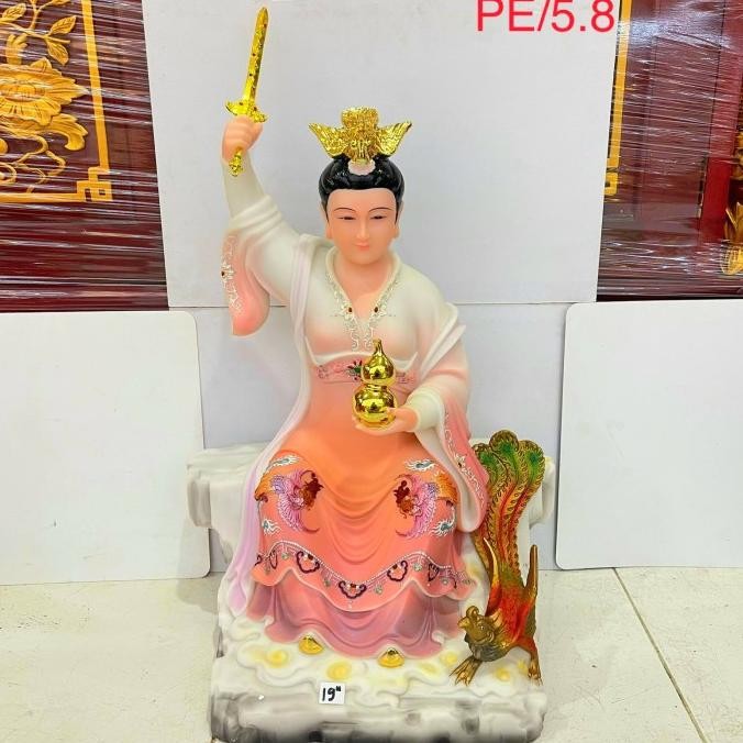 ,,,,,,,] patung dewi ciutiansienni / kiu tian / jiu tian xuan nu marmer 19 inch
