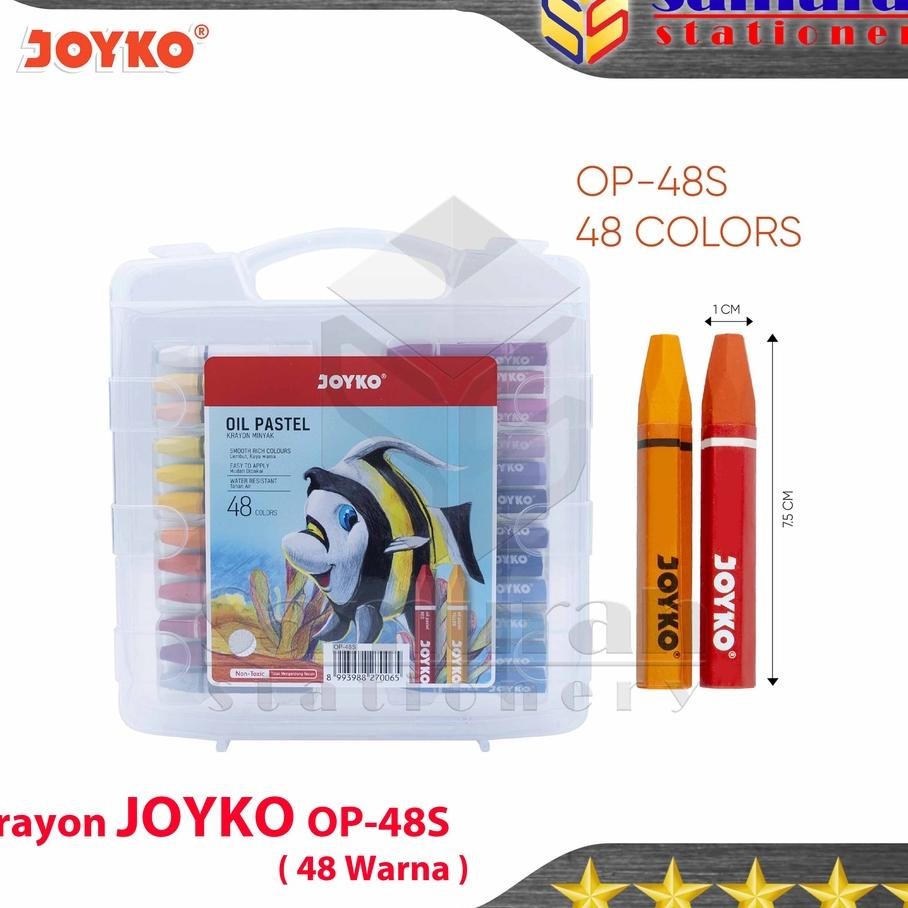 

Crayon Joyko Op-48S / Krayon Minyak Isi 48 Warna / Oil Pastel Op 48S For Drawing Water Resistant - Non Toxic