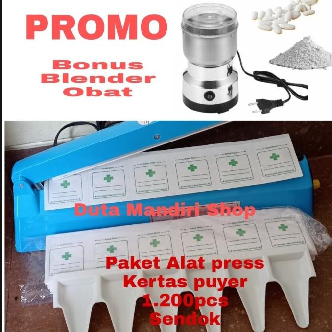 Pembungkus Obat Kertas Puyer + Alat Press dan Sendok Puyer