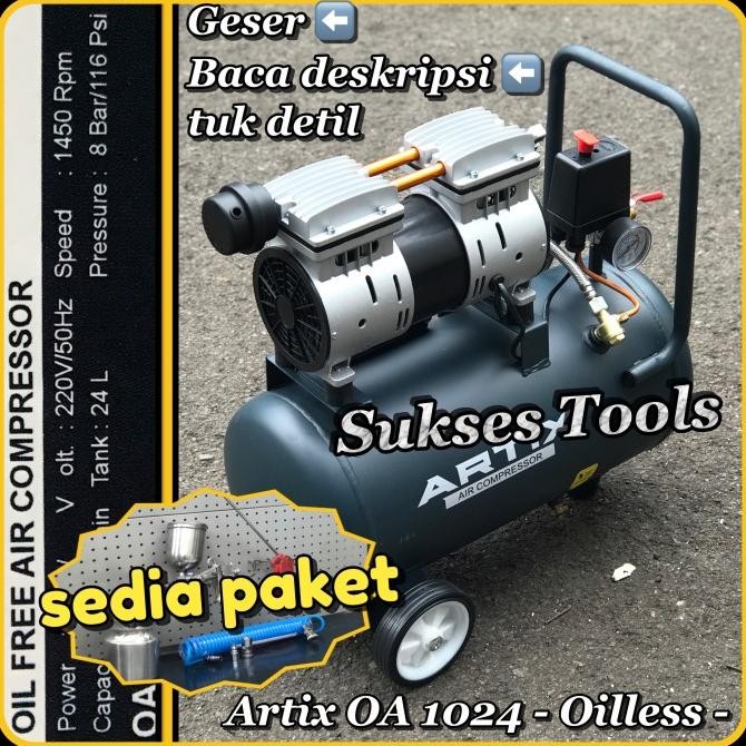 Kompresor Angin Oilless Artix OA 1024 OA1024 Kompressor Silent 1HP 24L Siap Kirim