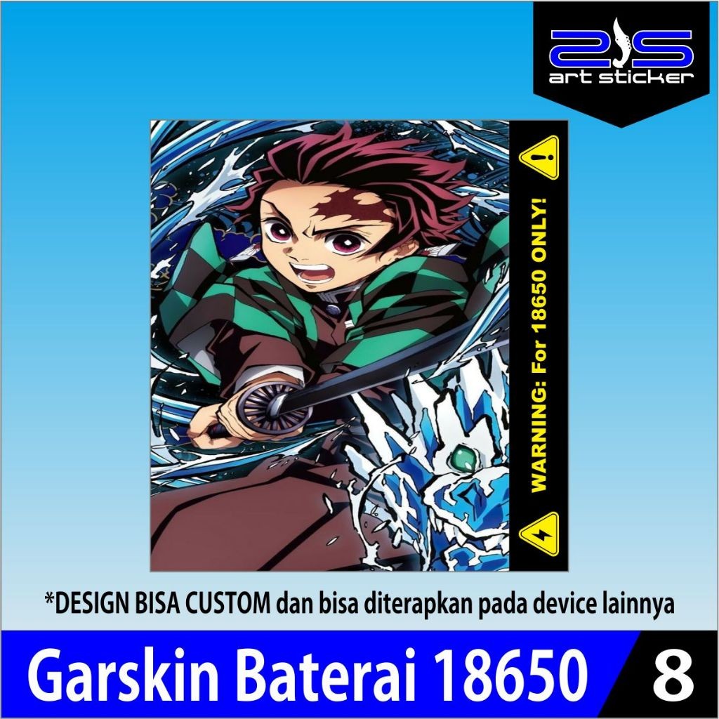 

*PromoGet2* Stiker Wrap Baterai 18650 Pelindung Penghias Odb V4 Tanjiro Stiker Garskin HP/Case Custom Dan COD