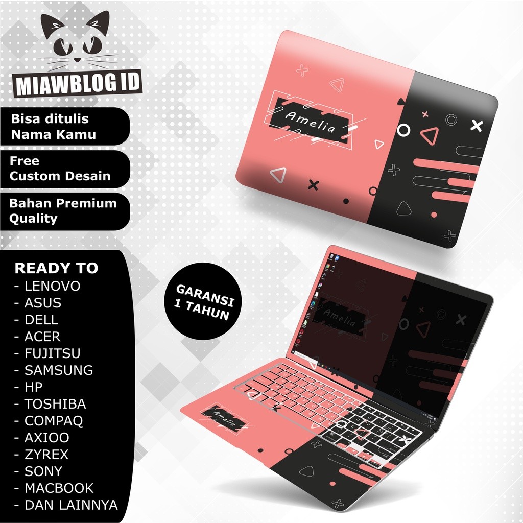 

*PromoGet2* Laptop Geometri Nama Untuk Semua Jenis Stiker Garskin HP/Case Custom Dan COD