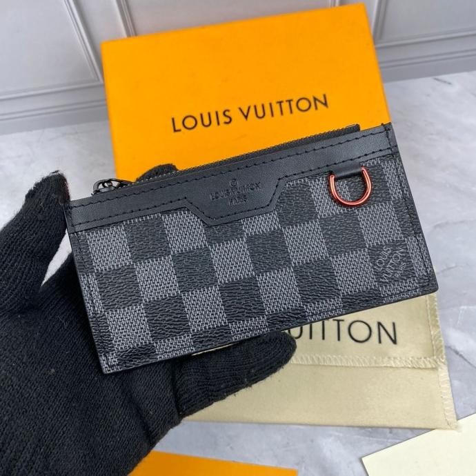 TERMURAH - CARD HOLDER DOMPET KARTU LV8008 GRAPHITE LEATHER MIROR