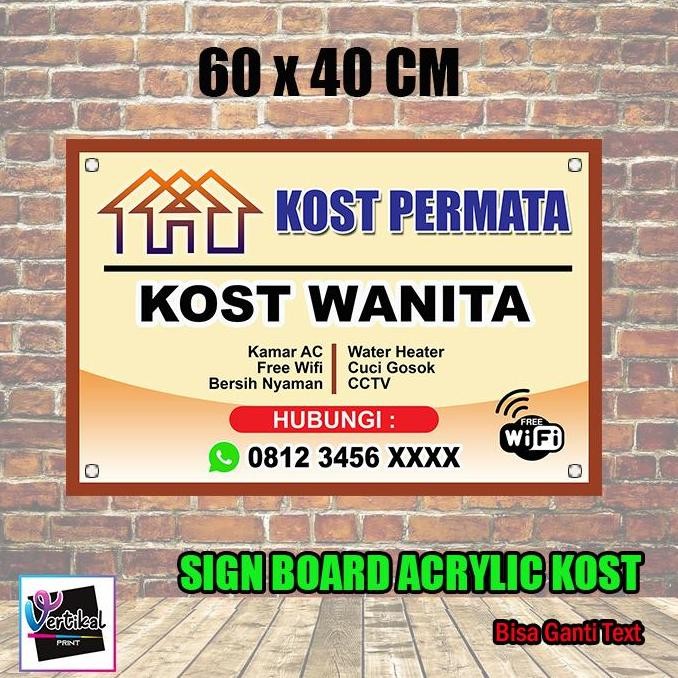 

TERBARU - Sign Board Stiker Akrilik 3mm Terima Kost 60x40cm dengan Pen/Baut Iklan