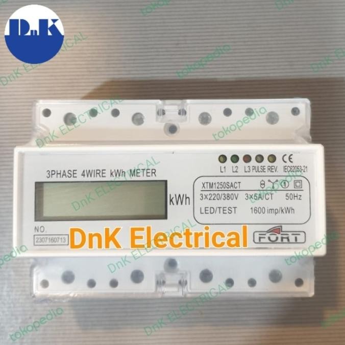 KWH Meter 3 Phase Merk Fort XTM1250SACT Digital via CT