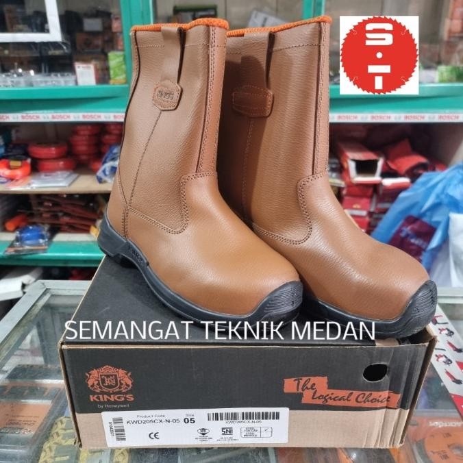 KWD205CX SEPATU SAFETY BOOT POLOS COKLAT KING'S HONEYWELL KWD 205 CX