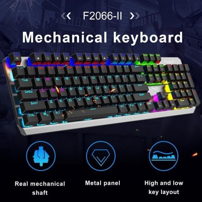 KEYBOARD USB GAMING MECHANICAL AULA F2066-II RGB RAINBOW LED - WIND F-2066-II 1904T