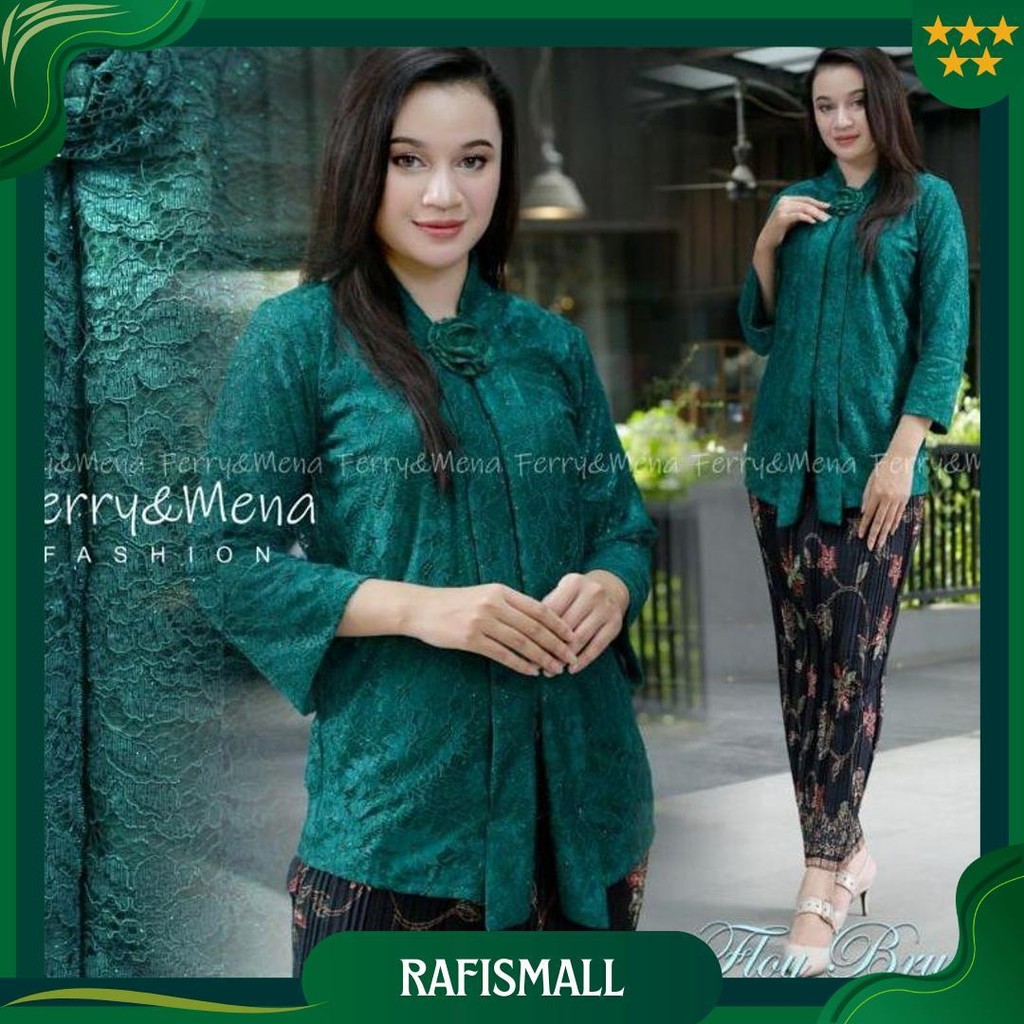 Indahkebaya | Atasan Saja / Kebaya Floy Brokat Jumbo Ld 100 110 120 130 / Kebaya Kutubaru Brokat Bus