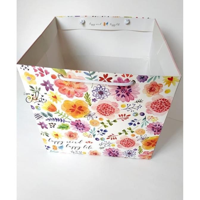 

( PB27 FLOWER ) PaperBag bunga lucu iamcili 27 x 27 x 25 [10 pcs] Terlaris