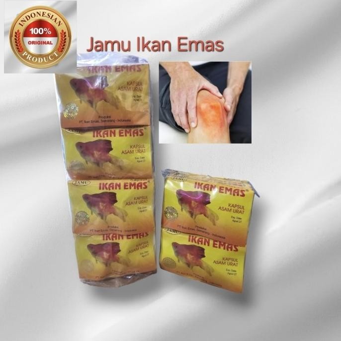 

Jamu Asam Urat Ikan Emas - 1Bal (100 Bungkus Isi 200 Kapsul) 100% Asli