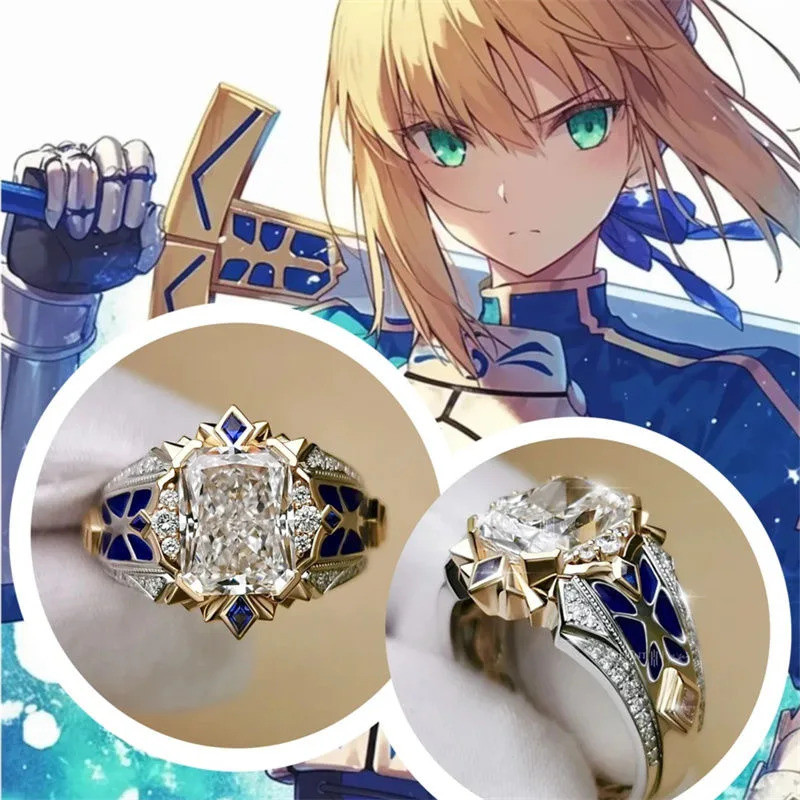 Game Fate Stay Night Saber Cosplay Ring Saber Altria Pendragon Metal  Rings For Women Men Jewelry Gi