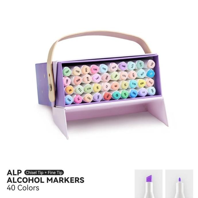 

ARRTX DUAL TIPS MARKER SET 40 PASTEL COLORS WITH BOX