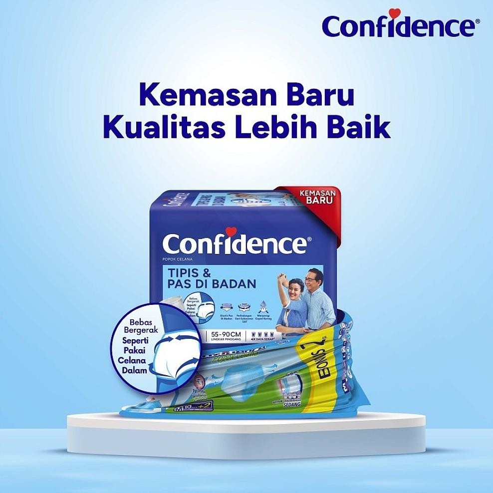 uj-32 Confidence Popok Dewasa Celana Adult Diaper Pants Tipis & Pas M10 M20 L4 L8 L16 XL6 Original