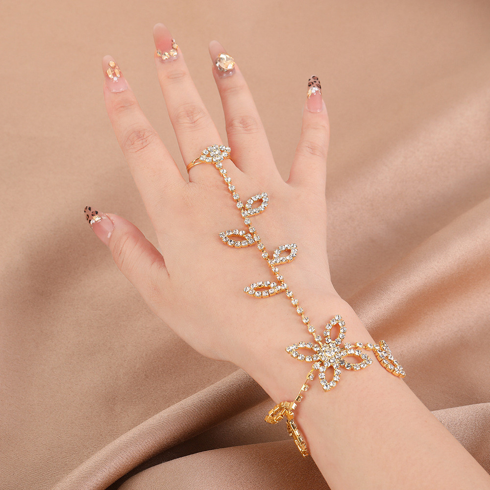 Gelang Jari Anak Perempuan, Rantai Jari Berlian Imitasi Sederhana Terintegrasi