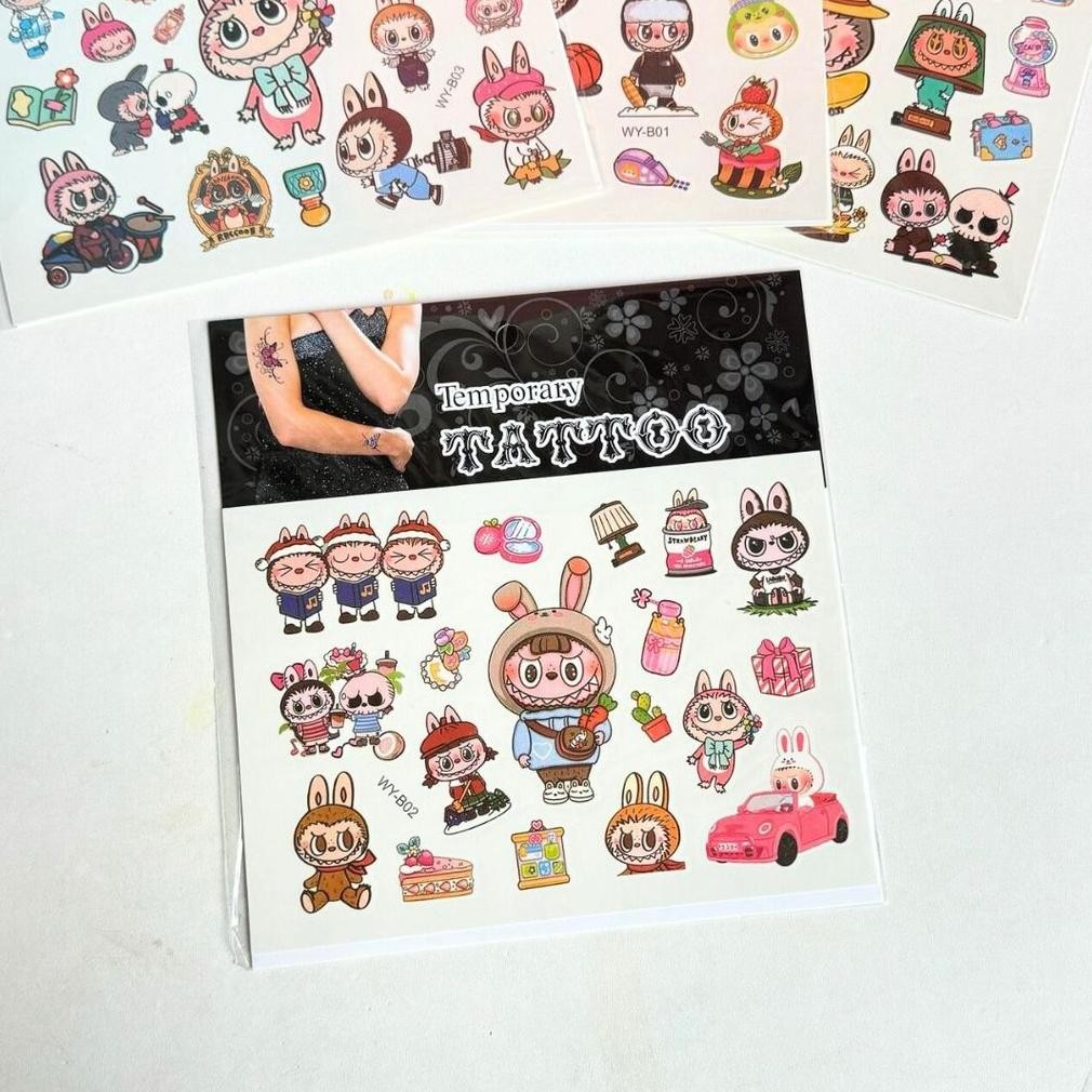 TU26 LABUBU TEMPORARY TATTOO tato sementara karakter lucu Premium
