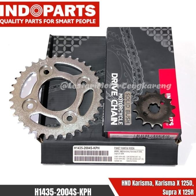 GEARSET PAKET GEAR RANTAI SUPRA X 125 KARISMA KPH INDOPART SET