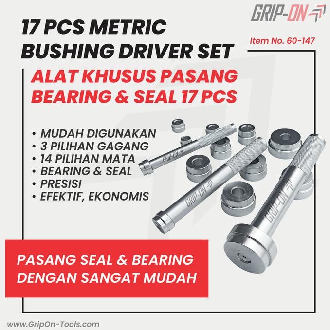 Promo Grip-On Metric Bushing Driver Set 17 Pcs Lepas Pasang Bushing Seal