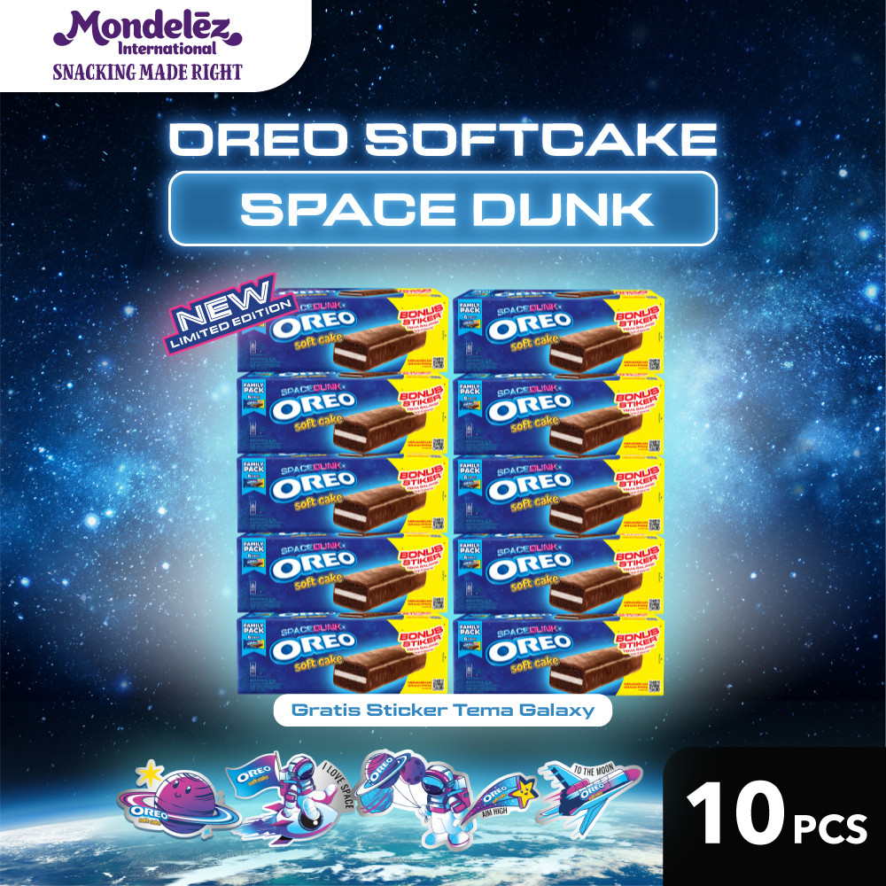 

10 Box Oreo Bolu Soft Cake Box Isi 6 Pcs - 96g (6 Pcs x 16g) [ Space Dunk Edition ] | Untuk Camilan bersama keluarga