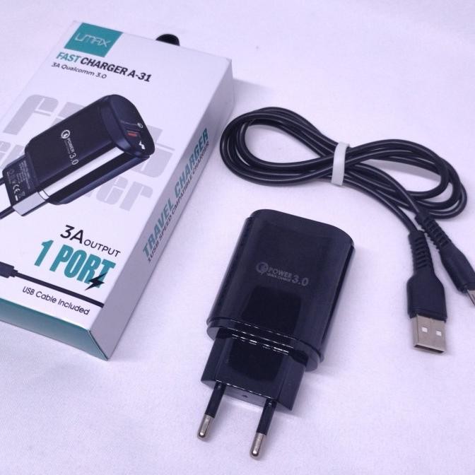 (Good) TC Charger UMAX A31 Fast Charging Qualcomm QC 3.0 + kabel