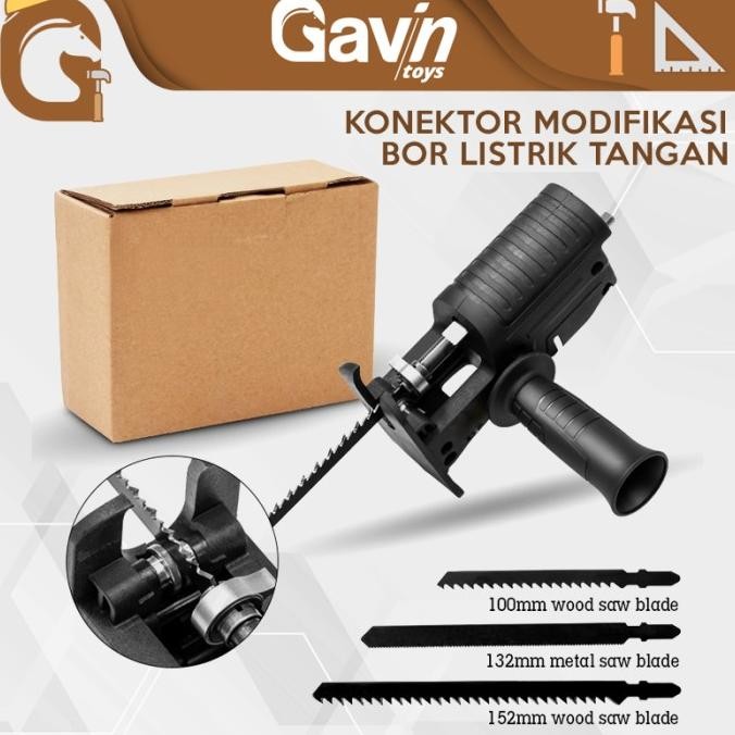 KONEKTOR GERGAJI ELEKTRIK MODIFIKASI BOR LISTRIK TANGAN ALAT TUKANG
