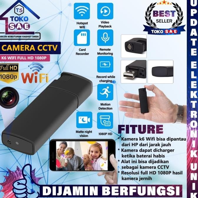 Spy Camera Pengintai Mini Kamera Korek Api Elektrik Lighter K6 Wifi ENC