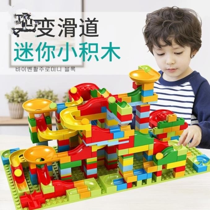 :<:<:<:<] mainan edukasi marble block - blocks marbe run 168 pcs