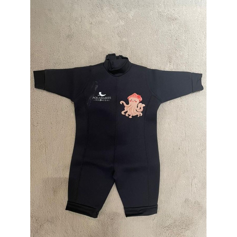 PRELOVED - Baju Berenang Bayi Aquababies Indonesia Baby Wetsuit 0-3 Months Small (Black) JS88