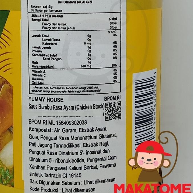 

Yummy House Chicken Sauce Stock 430 gr Kaldu Ayam penyedap 430gr g murah