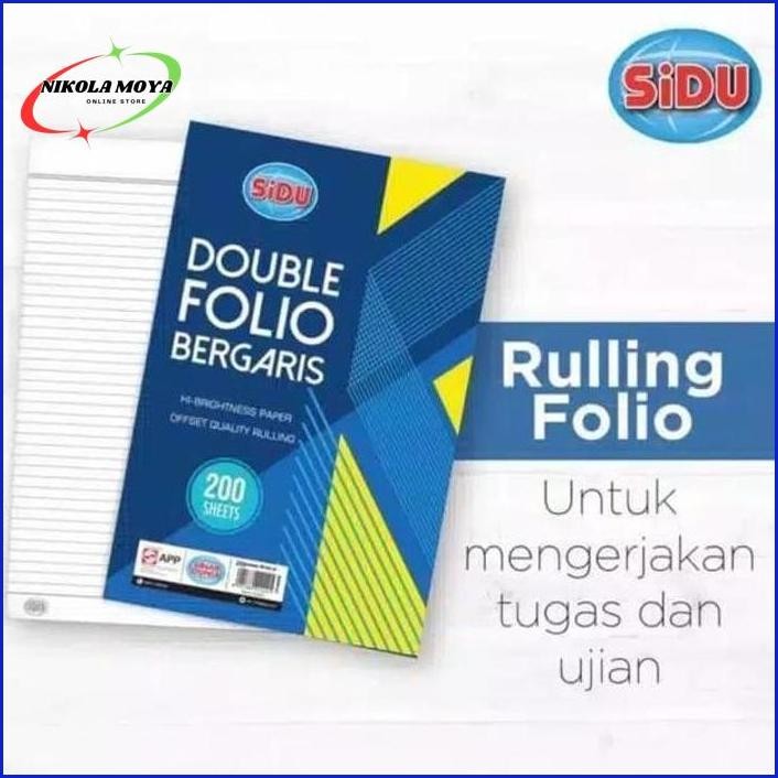

YOK DI ORDER 10 LEMBAR KERTAS SIDU DOUBLE FOLIO BERGARIS F4