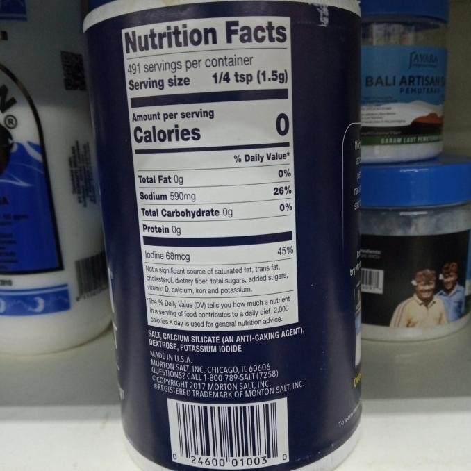 

GARAM MORTON SALT IODIZED 737G (MADE IN USA) murah