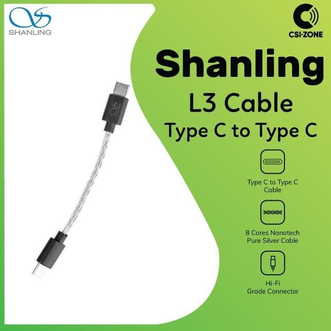 Grosir Shanling L3 Type-C To Type C 8 Core Neotech Silver Cable
