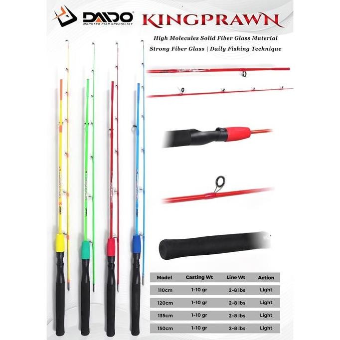 Sale Joran Pancing Daido King Prawn Solid Fiber 110Cm Sampai 150Cm - Joran Udang