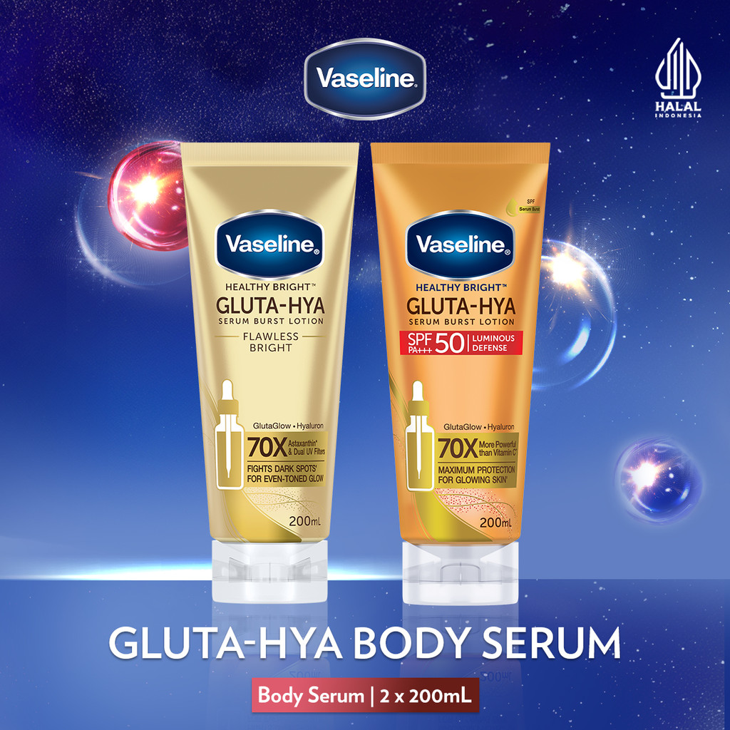 Vaseline Gluta Hya Flawless Bright 200ml + Vaseline Gluta Hya SPF 50 200ml