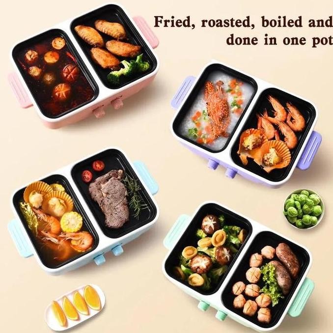 

Kompor Listrik 2in1 Multifungsi Hotpot Mini Elektrik BBQ Denki Shabu Panci Listrik 500W - Kitchenware KS76