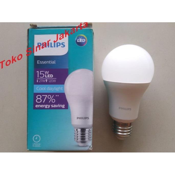 ^^^^^] Lampu Bohlam LED Lamp Bulb 15 W 15W Watt PUTIH ESSENTIAL PHILIPS