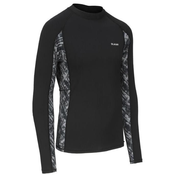 Decathlon Olaian Kaos Surfing Pria Anti UV - Hitam - 8861720
