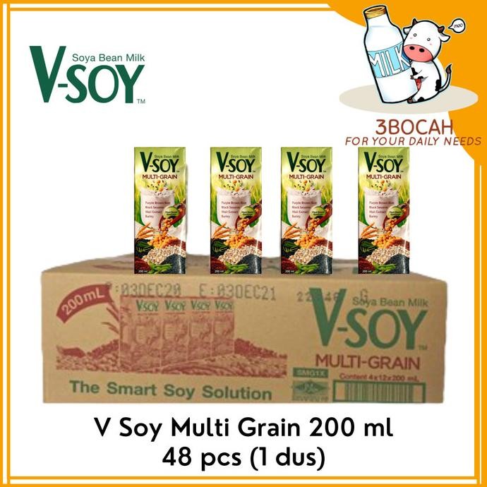 

Vsoy Multigrain 200 ml Karton | V-Soy Susu Kedelai 200ml Impor Premium HM
