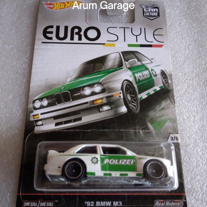 Hot Wheels Premium 92 BMW M3. Card Car Culture Euro Style Series Tahun 2015. Ban Karet. Full Besi Bo