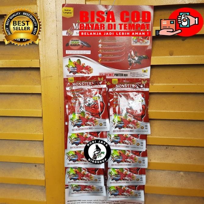 lij-56 MONSTER PRO SASANA NGAPAK SN 1 RENTENG SUPLEMEN JAMU VITAMIN DOPING AYAM LAGA ADUAN SARAPAN P